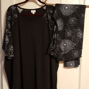 LulaRoe Spider outfit blk/wht 3X/TC2